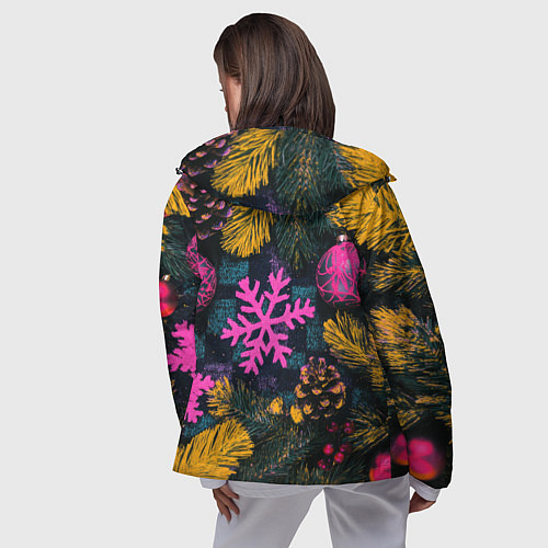 Женская ветровка Новый год и краски / 3D-Черный – фото 4