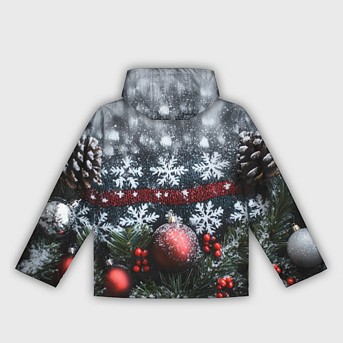 Женская ветровка Новогодние снежинки / 3D-Черный – фото 2