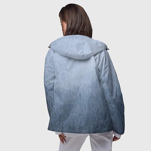 Женская ветровка Обережный компас рун и северный лес / 3D-Черный – фото 4