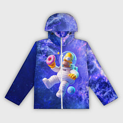 Ветровка с капюшоном женская Homer Simpson is a brave astronaut, цвет: 3D-белый