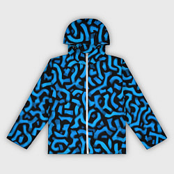 Ветровка с капюшоном женская Синее граффити, цвет: 3D-белый