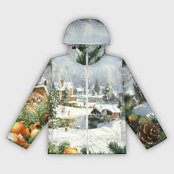 Ветровка с капюшоном женская Рождественская атмосфсра, цвет: 3D-белый