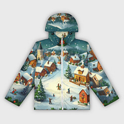 Ветровка с капюшоном женская Каникулы нового года, цвет: 3D-белый