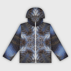 Ветровка с капюшоном женская Снежинка в космосе, цвет: 3D-белый