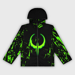 Ветровка с капюшоном женская Quake брызги кислотных красок, цвет: 3D-черный