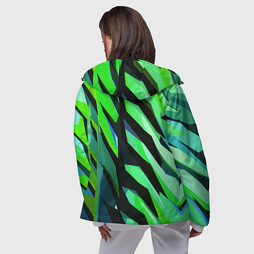 Женская ветровка Чёрно-зелёная абстракция / 3D-Черный – фото 4