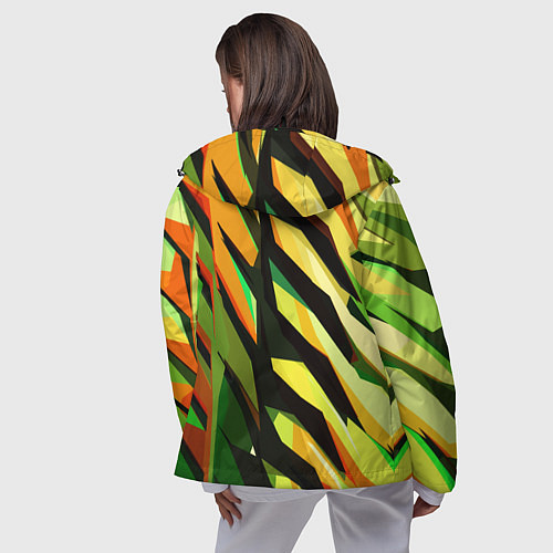 Женская ветровка Чёрно-жёлтая абстракция / 3D-Черный – фото 4