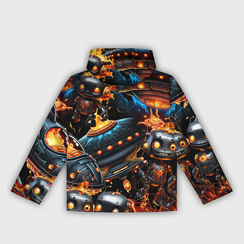 Женская ветровка Соник и Наклз на фоне огня и роботов / 3D-Белый – фото 2
