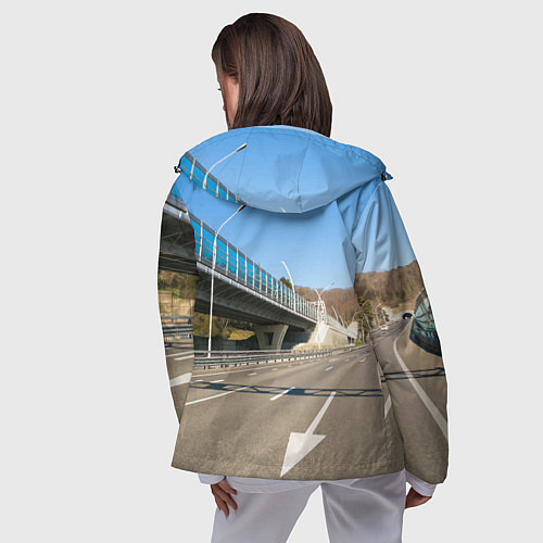 Женская ветровка Бугатти на трассе / 3D-Черный – фото 4