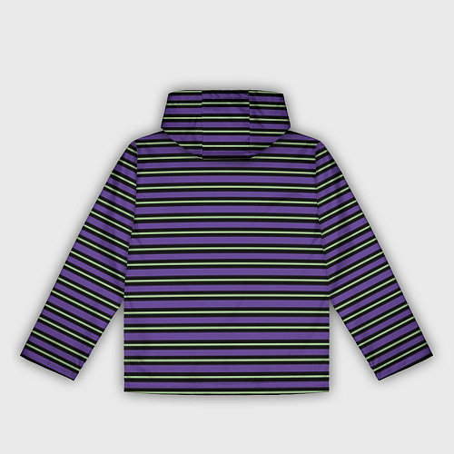 Женская ветровка Фиолетовый с зелёной полосой / 3D-Черный – фото 2