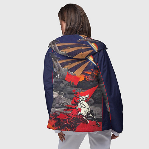 Женская ветровка Советский Союз - Заря Человечества / 3D-Черный – фото 4