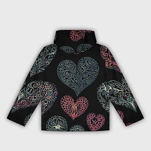 Женская ветровка Сердца в виде узоров / 3D-Белый – фото 2