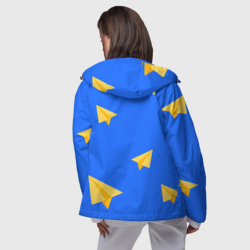 Женская ветровка Желтый самолетик / 3D-Черный – фото 4