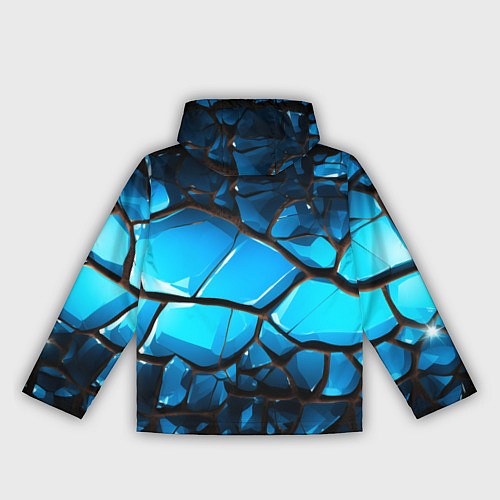 Женская ветровка Синяя текстура объемных плит / 3D-Белый – фото 2