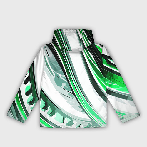 Женская ветровка Волнистая бело-зелёная абстракция / 3D-Белый – фото 2