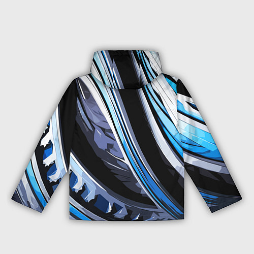 Женская ветровка Волнистая чёрно-синяя абстракция / 3D-Черный – фото 2