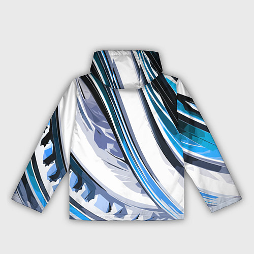 Женская ветровка Волнистая бело-синяя абстракция / 3D-Белый – фото 2
