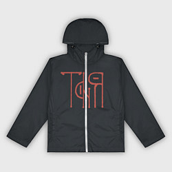 Ветровка с капюшоном женская Вязью Таня - красная надпись, цвет: 3D-белый