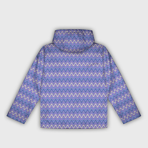 Женская ветровка Нежный сине-сиреневый волнистые полосы / 3D-Белый – фото 2