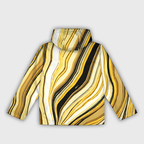 Женская ветровка Волнистые вертикальные чёрно-жёлтые полосы / 3D-Белый – фото 2