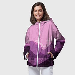 Ветровка с капюшоном женская Горное озеро, цвет: 3D-белый — фото 2