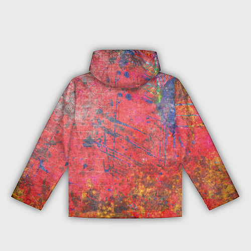 Женская ветровка Абстракция - red yellow grunge / 3D-Белый – фото 2