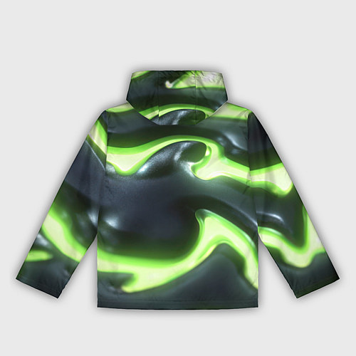 Женская ветровка Зеленый неоновый камуфляж / 3D-Белый – фото 2