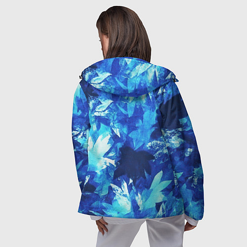 Женская ветровка Синий узорный камуфляж / 3D-Черный – фото 4