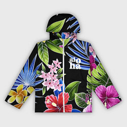 Ветровка с капюшоном женская Tropical flowers - aloha, цвет: 3D-белый