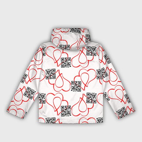 Женская ветровка Сердца и код любви на белом / 3D-Белый – фото 2