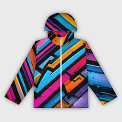 Ветровка с капюшоном женская Абстракция с граффити, цвет: 3D-белый