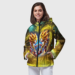 Ветровка с капюшоном женская Sonic and Shadow battle in space - movie, цвет: 3D-черный — фото 2