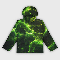 Ветровка с капюшоном женская Зеленые волокна текстура, цвет: 3D-черный