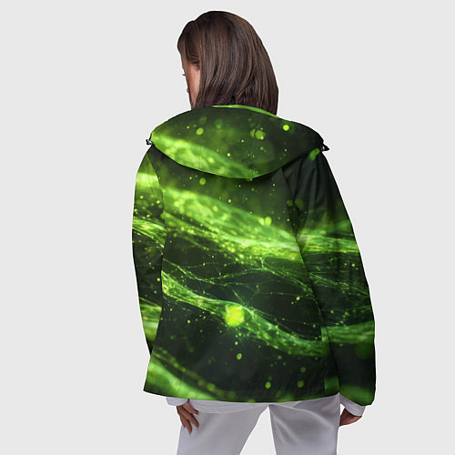Женская ветровка Текстура зеленая жидкость / 3D-Черный – фото 4