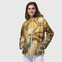 Ветровка с капюшоном женская Дерево в японском стиле, цвет: 3D-белый — фото 2