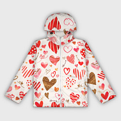 Ветровка с капюшоном женская Любовный паттерн, цвет: 3D-белый
