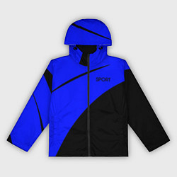 Ветровка с капюшоном женская Sport сине-чёрный, цвет: 3D-черный