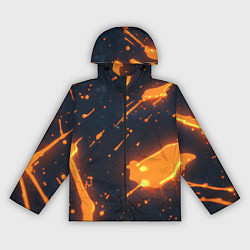 Ветровка с капюшоном женская Оранжевая краска в движении, цвет: 3D-черный