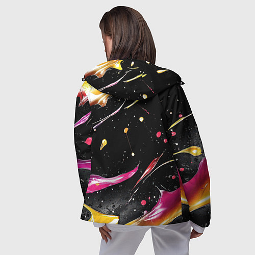 Женская ветровка Мазки краски на черном / 3D-Черный – фото 4