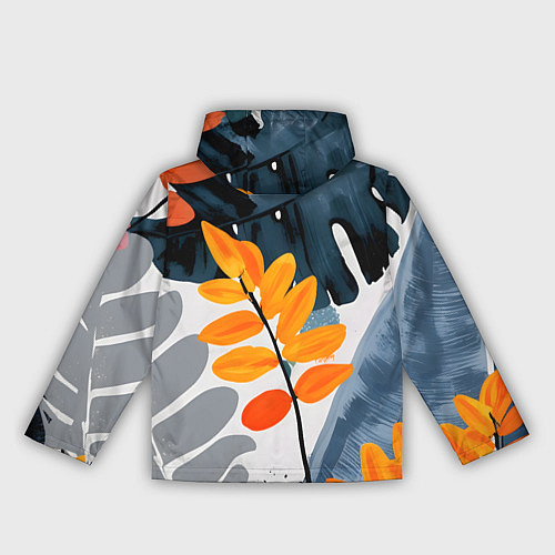 Женская ветровка Контрастные листья / 3D-Черный – фото 2