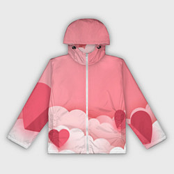 Ветровка с капюшоном женская Облака любви, цвет: 3D-белый