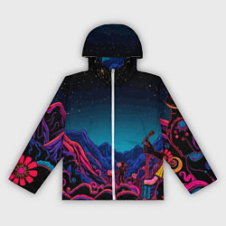 Ветровка с капюшоном женская Psychedelic music art, цвет: 3D-белый