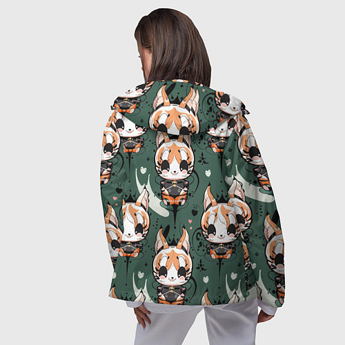 Женская ветровка Анимешный лис фенек / 3D-Черный – фото 4