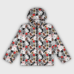 Ветровка с капюшоном женская Карты и фишки, цвет: 3D-черный