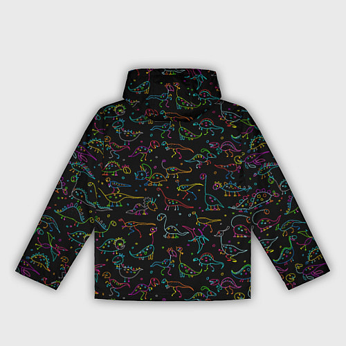 Женская ветровка Кислотные динозаврики / 3D-Белый – фото 2