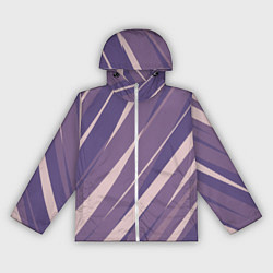 Ветровка с капюшоном женская Фиолетовый абстрактные полосы, цвет: 3D-белый