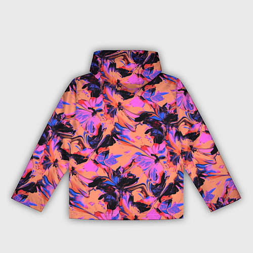 Женская ветровка Абстрактные цветы - текучая краска / 3D-Черный – фото 2