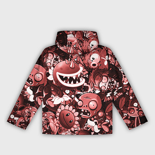 Женская ветровка Растения против зомби в красном цвете / 3D-Черный – фото 2