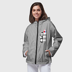 Ветровка с капюшоном женская Черные очки висят на кармане, цвет: 3D-черный — фото 2