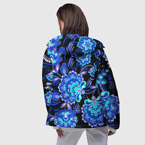 Женская ветровка Хохлома негатив / 3D-Черный – фото 4